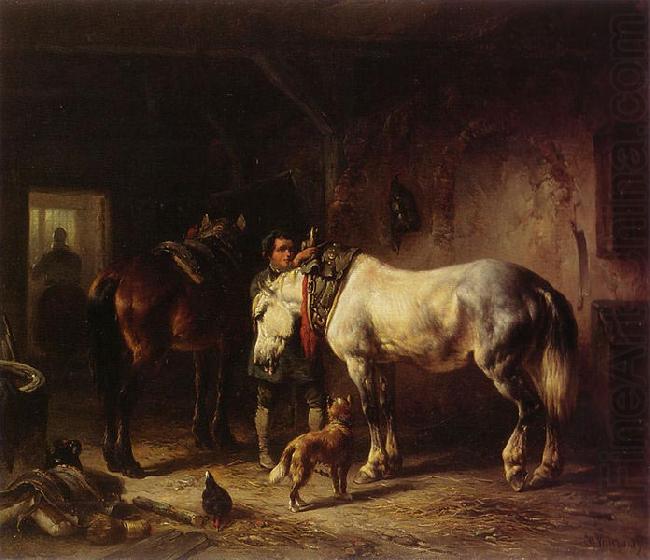 Wouterus Verschuur Saddling the horses china oil painting image